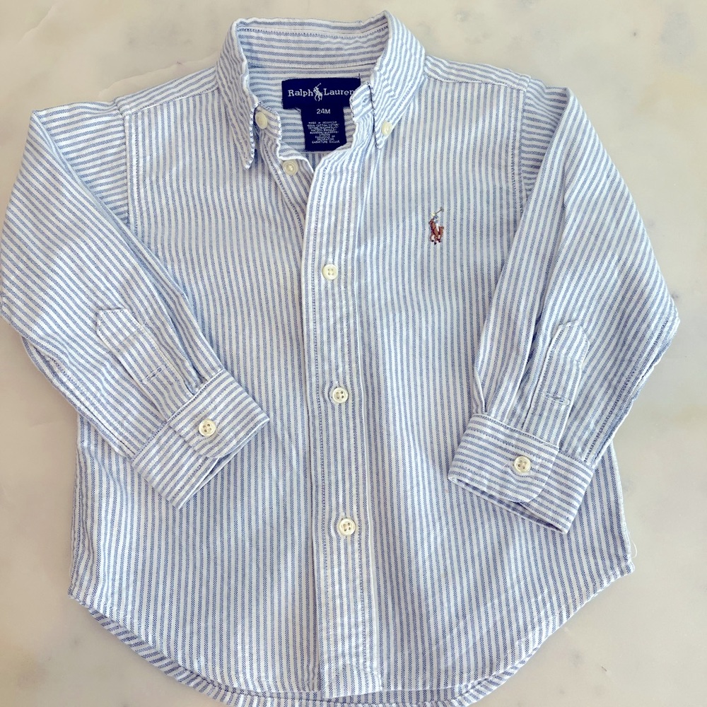 Ralph Lauren Boys Striped Cotton Oxford Shirt
